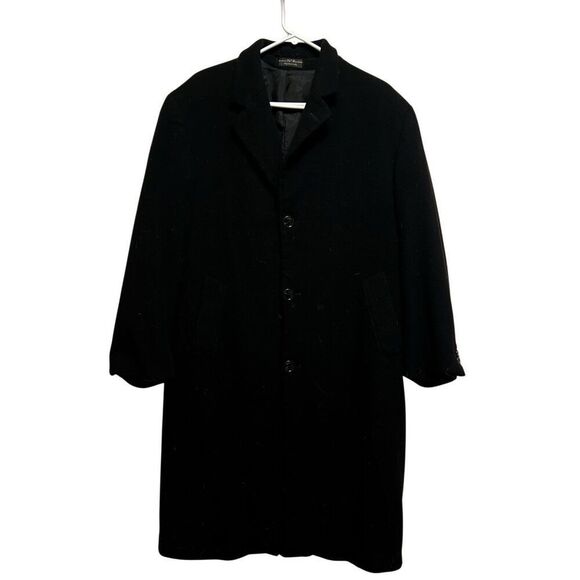 Men’s Weatherproof Garment Co Black Cashmere Blend Single Breasted Overcoat 40R - Picture 1 of 5